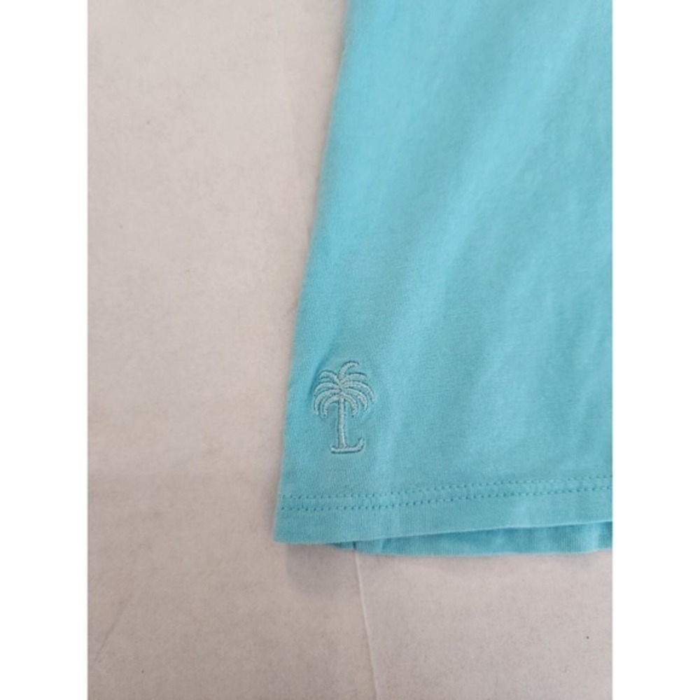 Lilly Pulitzer Womens XS Turquoise Blue Ruffle Neck Pima Cotton Racerback Tank - Picture 8 of 8